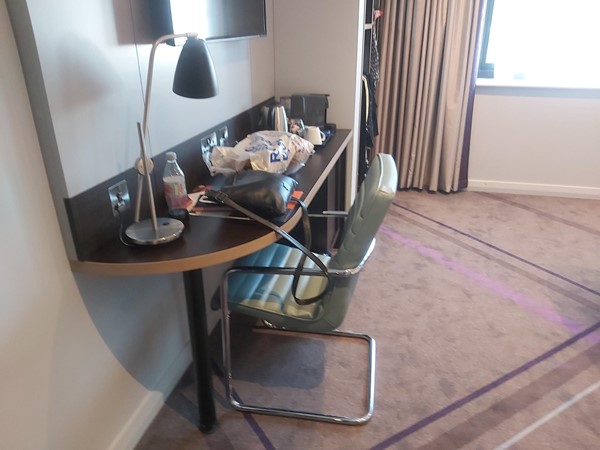 Picture of  a table in the bedroom at the Premier Inn Torquay Seafront, Torquay