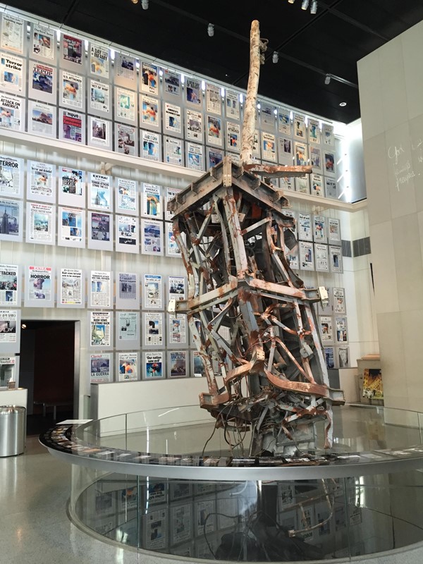 Picture of Newseum - Top of one of the Twin Towers in the 9/11 exhibition