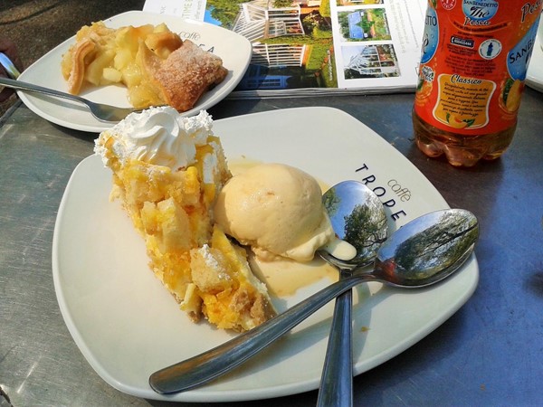 Lemon cake and apple pie