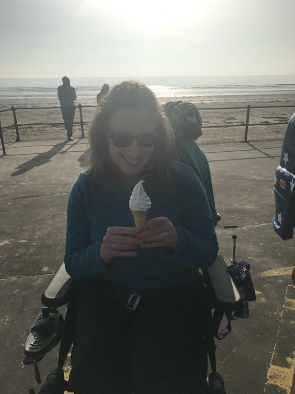 Zoe enjoying an ice cream!