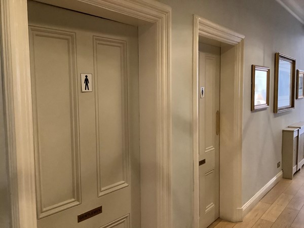 Picture of a toilet door