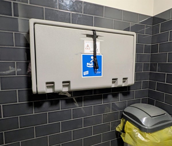 Image of accessible toilet with baby-changing facilities