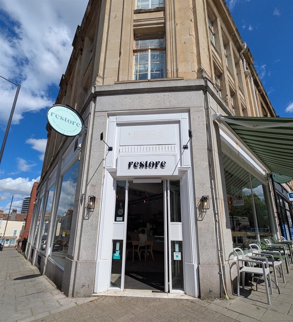 Image of entrance to café