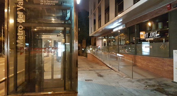 Metro stop outside