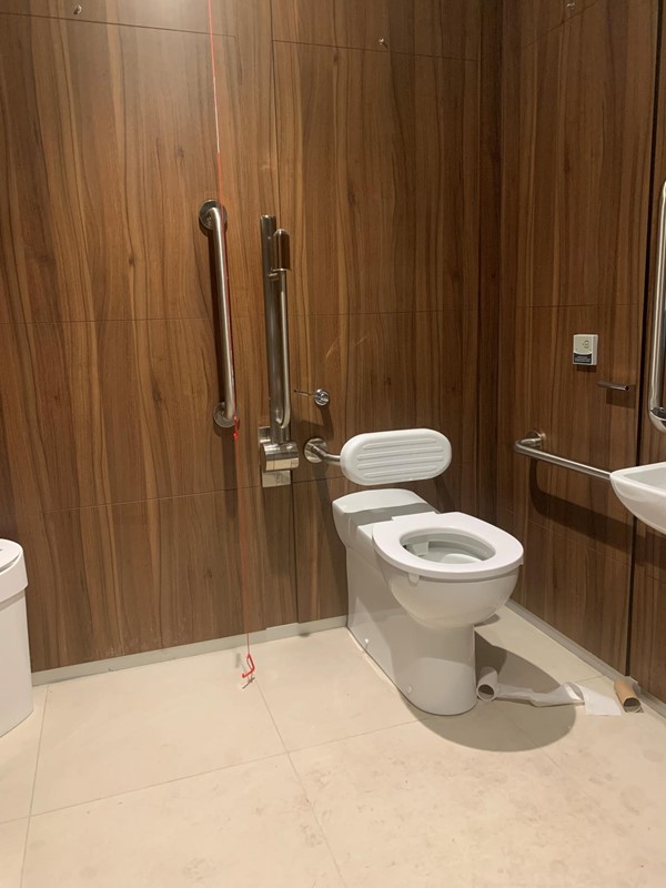 Inside accessible toilet.