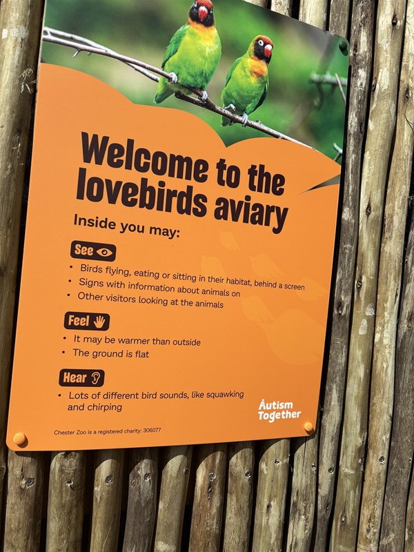 Sensory information for autistic people for the indoor animal enclosure so you know what to expect