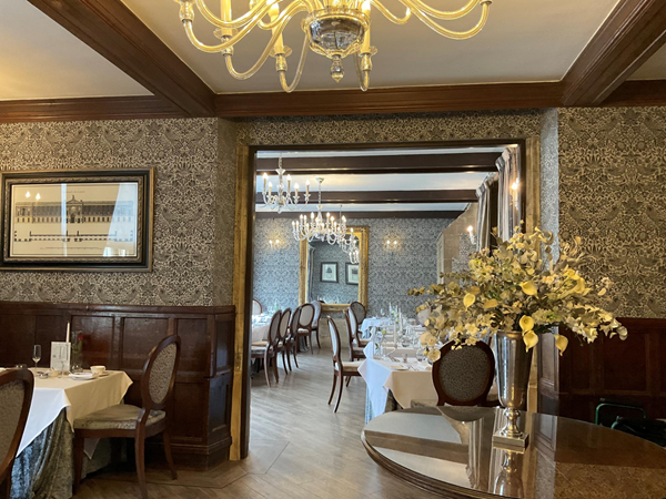 Overlooks the dining area