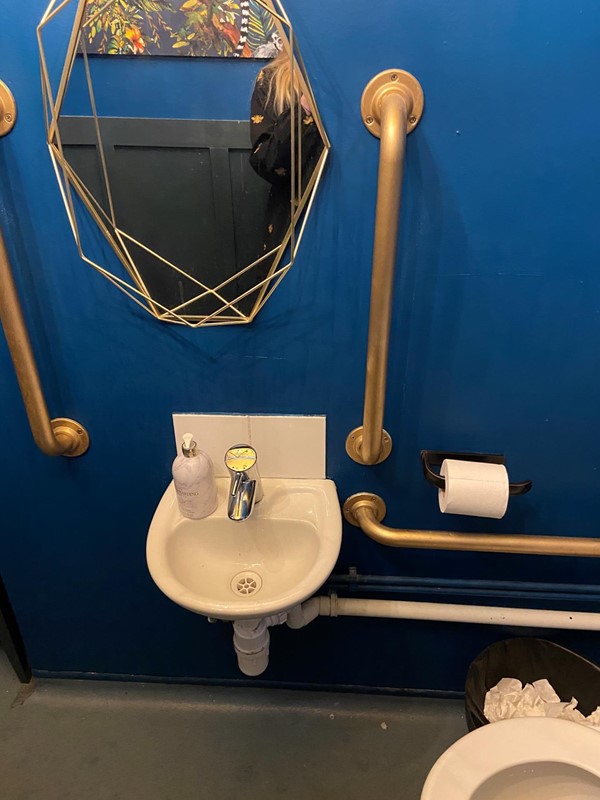 Picture of  a sink in an accessible toilet