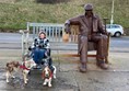 South Bay, Scarborough walkway by the sea. Im not tiny. The bloke is a massive sculpture!!🤣