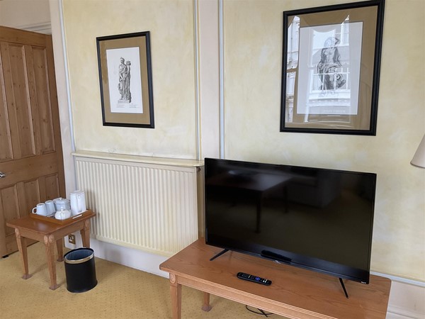 Image of a television on a table