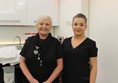 Helen and Shirelle at St Oswald's Hospice hair and beauty evening
