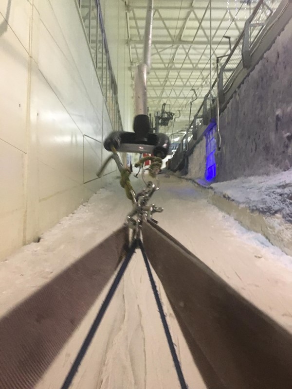 Pulley system to get up the slope