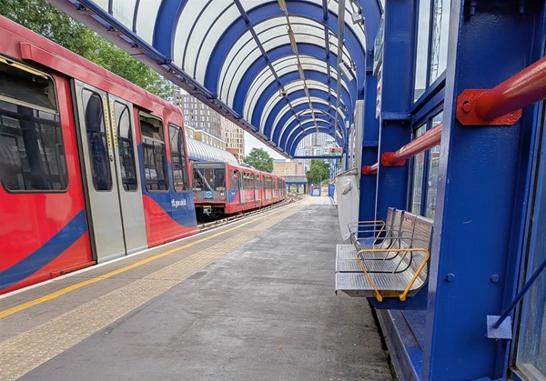 Image of trains leaving the station