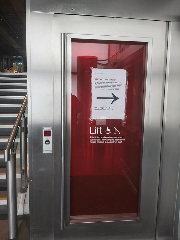 Image of an out of order lift