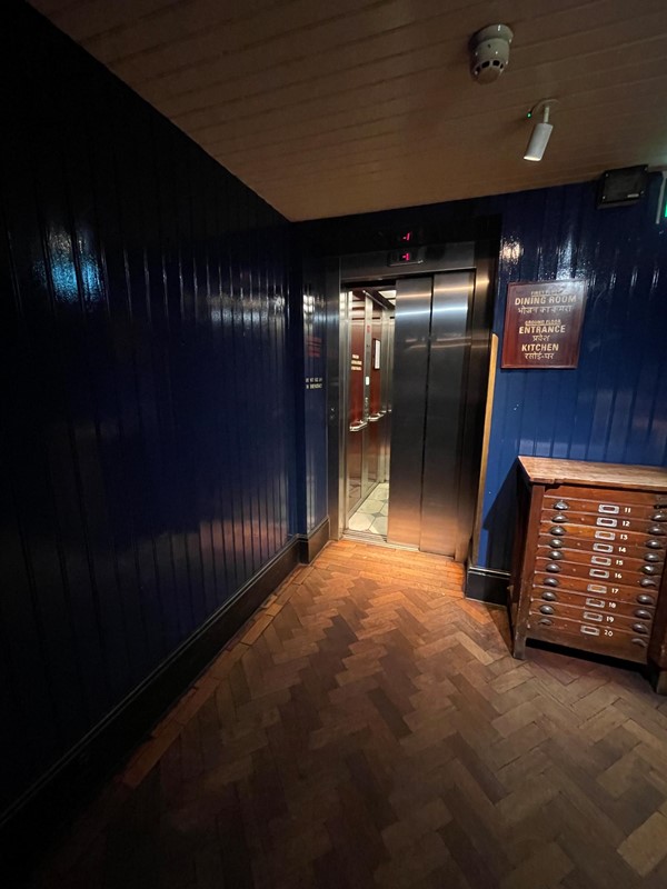 Area in front of lift on basement level