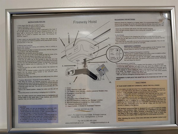 image of the instructions for the ceiling hoist track