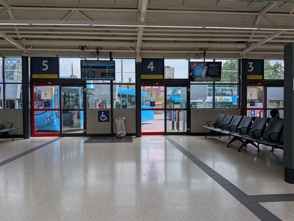 image of waiting areas and exits to bus stances