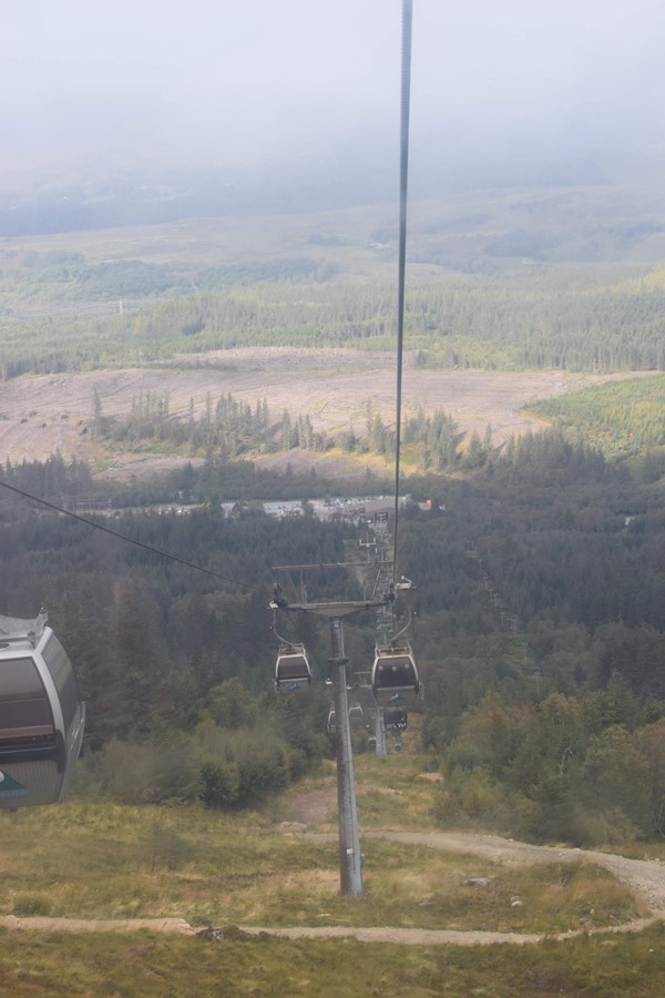 Heading up in the gondola