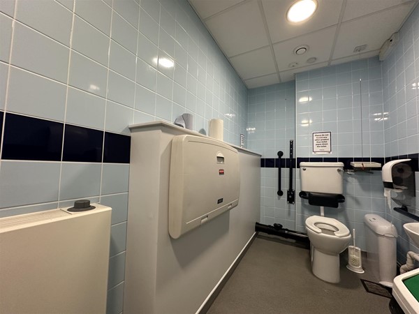 Image of accessible toilet with baby-changing facilities