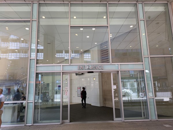 Image of entrance to bus station