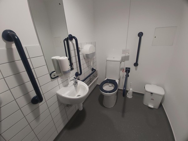 Inside the accessible toilet