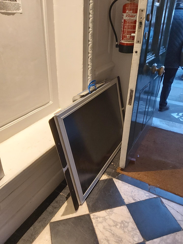 Portable ramp inside doorway