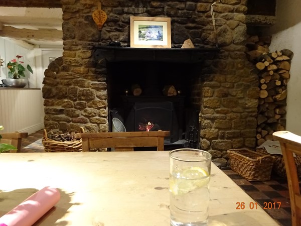 Lovely fire in the bar area