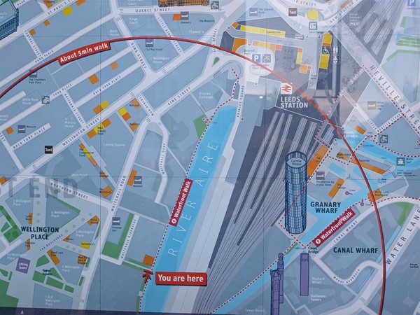 image of map of river and canal walkways