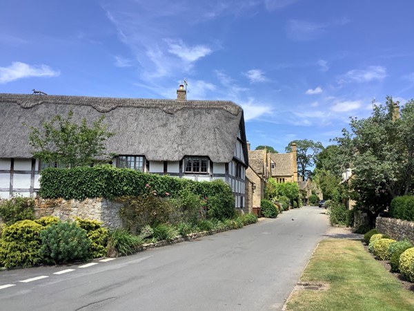 Picture of a road through a village