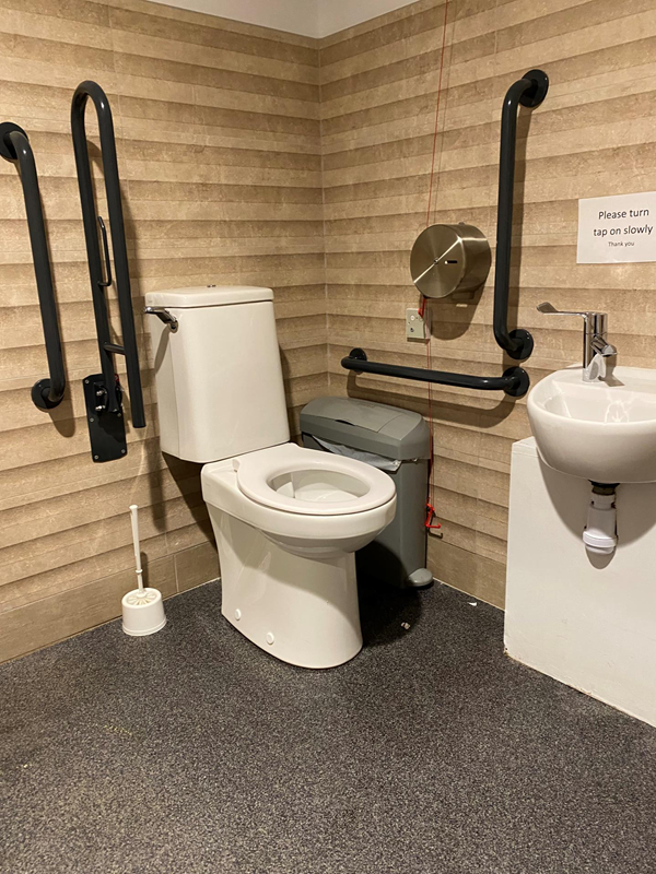 Toilet in cafe.