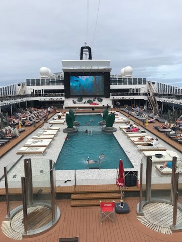 The main pool on the ship.
