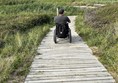 Image of a wheelchair user on a boardwalk