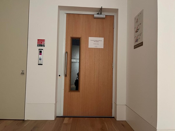 Image of the door to a lift.