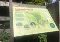 Image of a sign giving information about Backmuir Woods and showing a map of the woods.