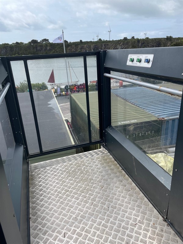 Lift down from the houses to the lake and café