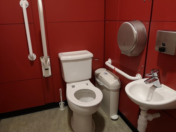 Showing the accessible toilet facilities available near the cafe