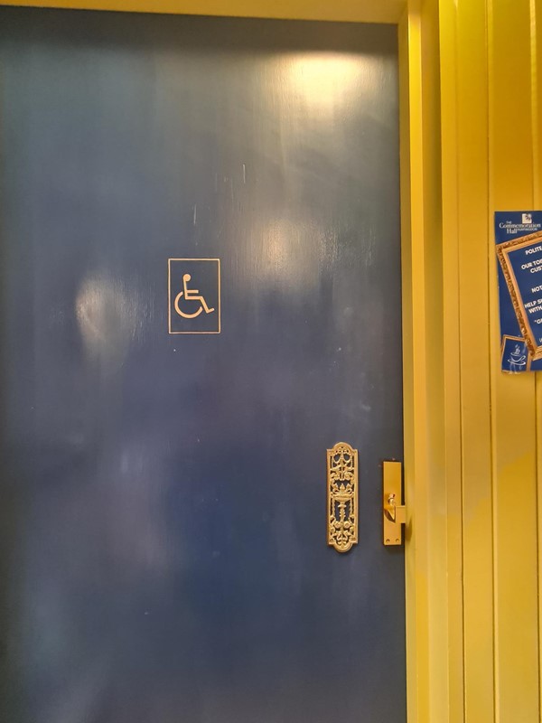 The disabled toilet door.
