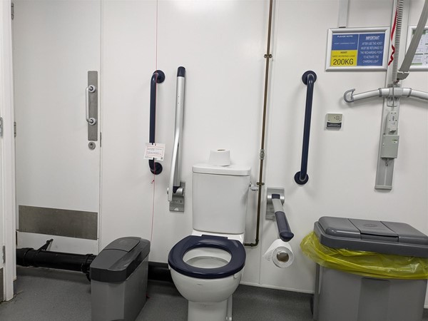 image of toilet seat in the accessible toilet