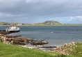 The Iona ferry setting off from Fionport. It has an accessible toilet,