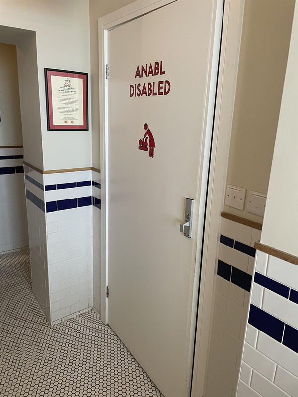 Image of a toilet door