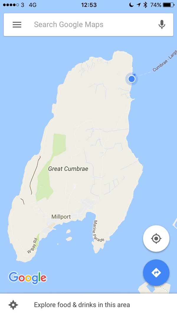 The island of Cumbrae!