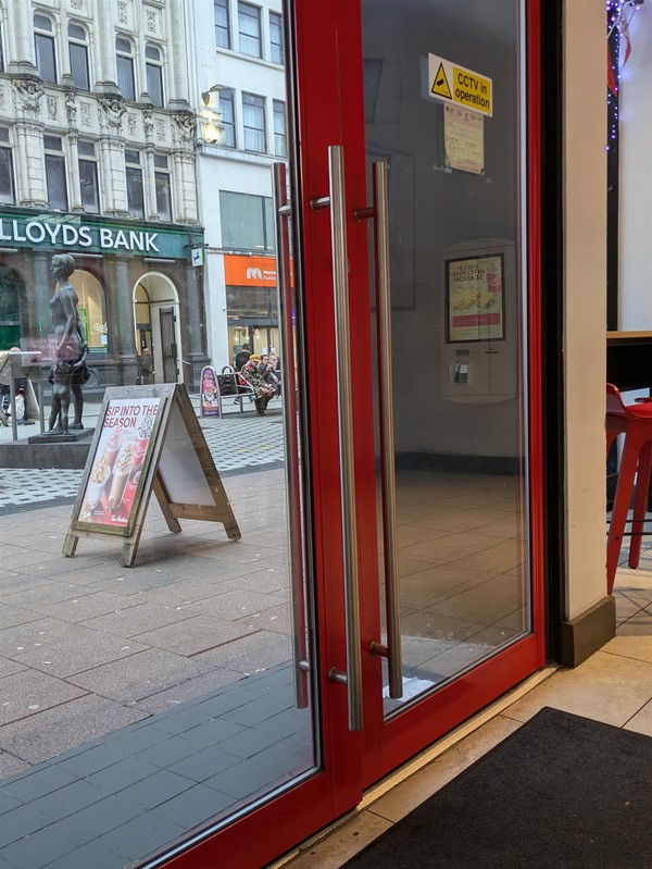Image of double doors at the entrance