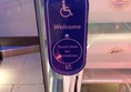 Assistance panel at entrance to Pizza Express.
