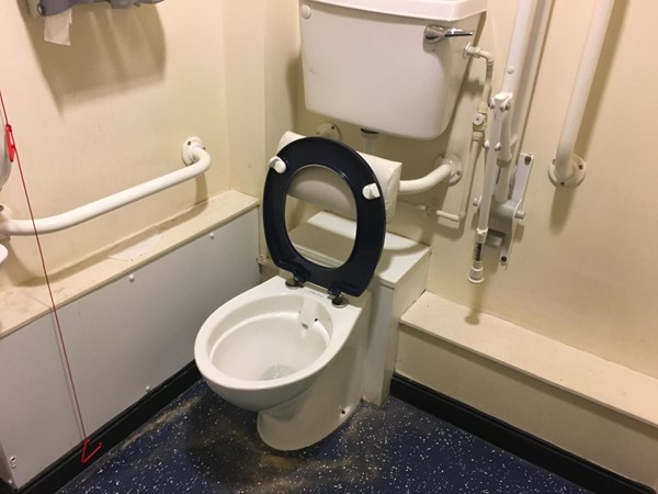 Accessible loo in mens.