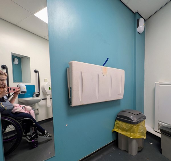 Image of accessible toilet with baby-changing facilities