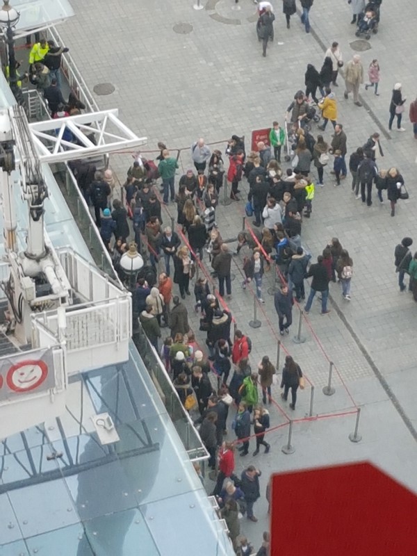 View of the queue from the London Eye