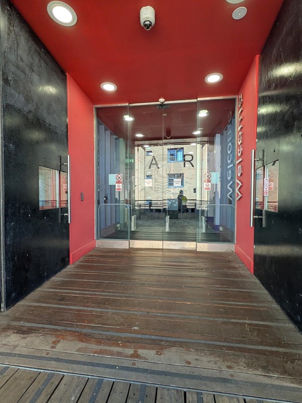 Image of entrance to library