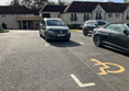 Two disabled bays in the car park