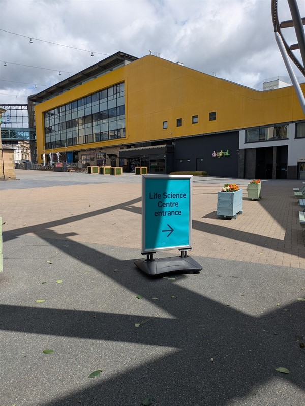 Image of signage to the venue