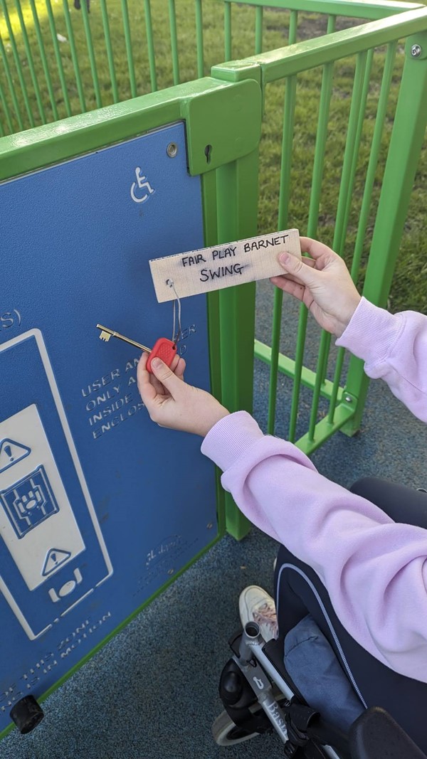 Image of the RADAR key for the accessible swing.